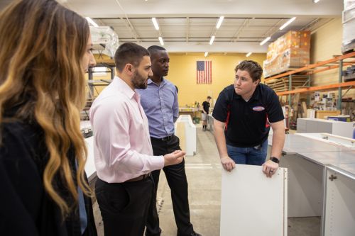Students touring American Wood Design
